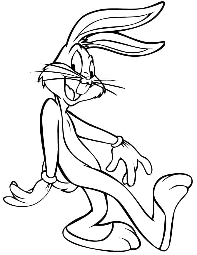 Coloriage Bugs Bunny Heureux à imprimer