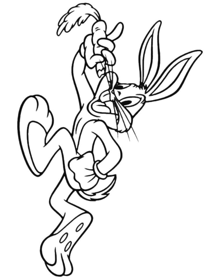 Coloriage Bugs Bunny Mangeant Une Carotte à imprimer