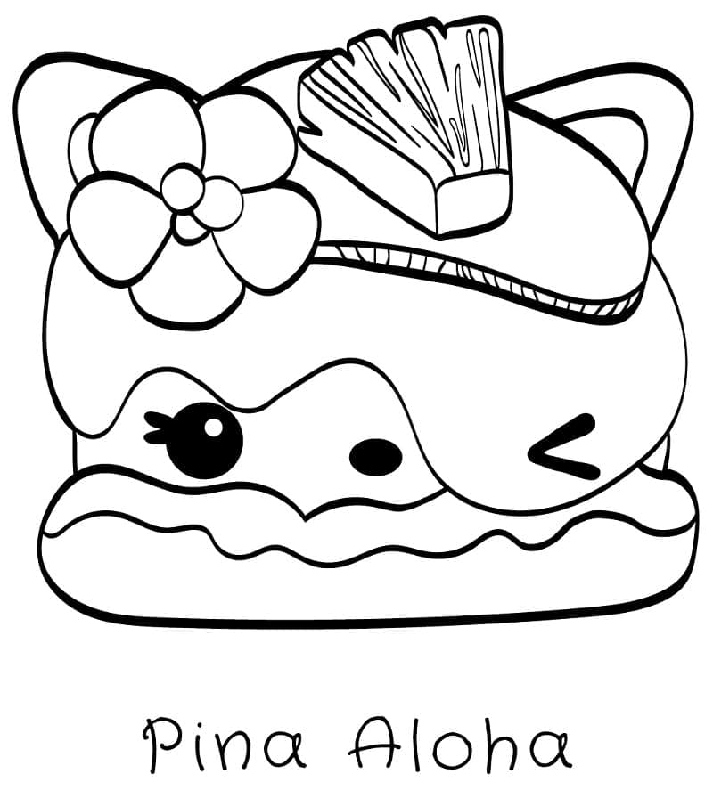 Coloriage Pina Aloha Num Noms à imprimer