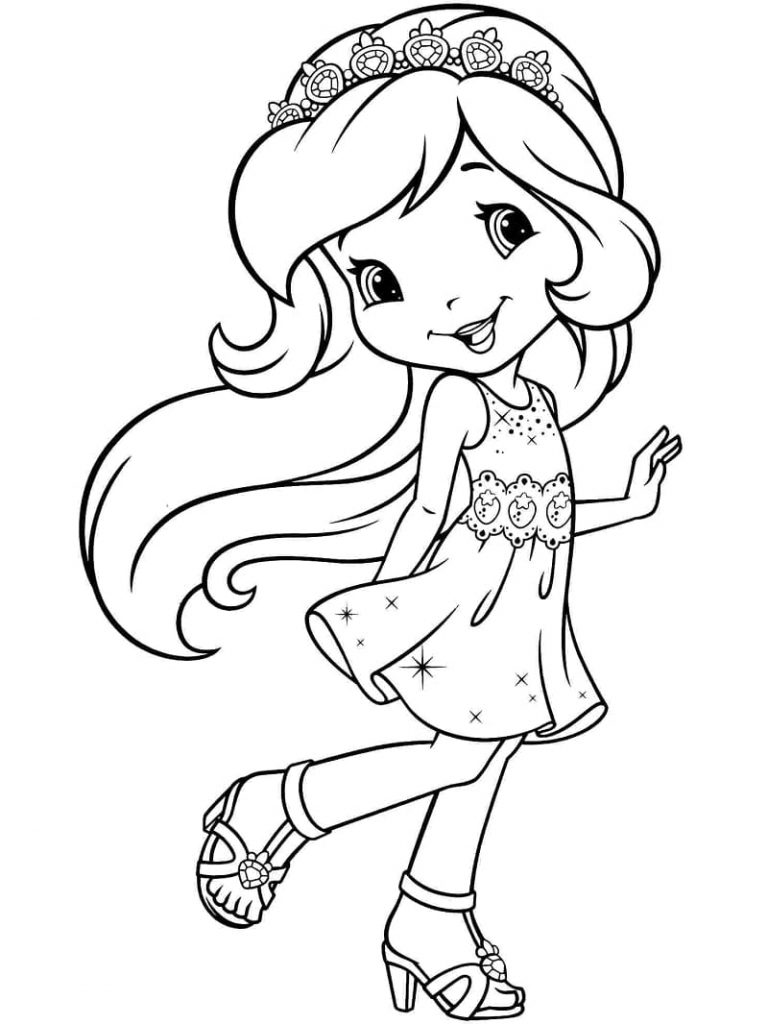 Coloriage Princesse Charlotte aux Fraises à imprimer