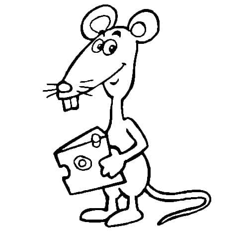 Coloriage Rat au Fromage