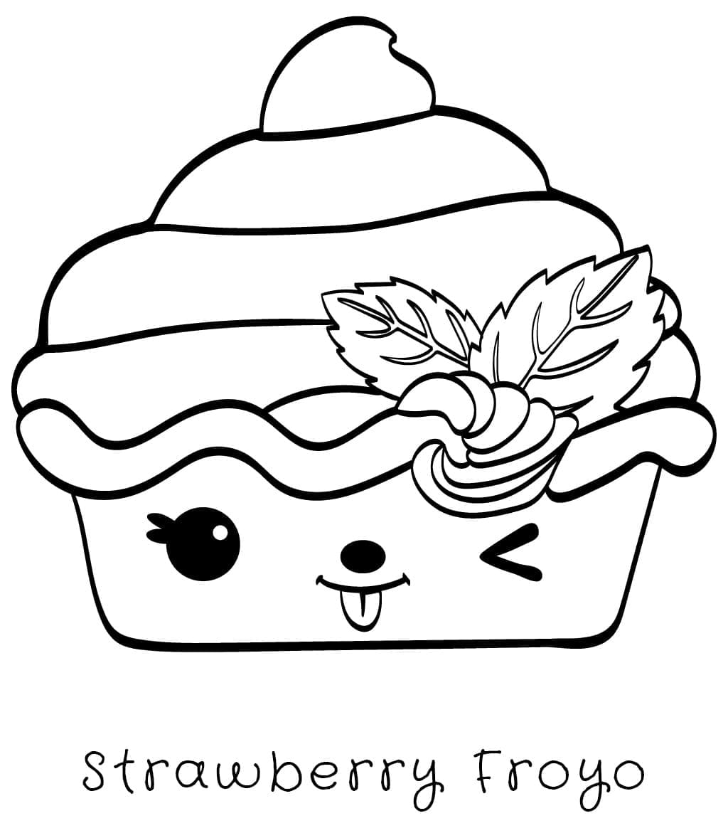 Coloriage Strawberry Froyo Num Noms à imprimer