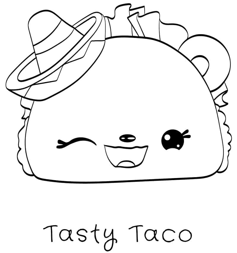Coloriage Tasty Taco Num Noms à imprimer