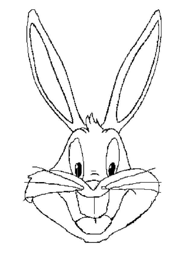 Coloriage Visage de Bug Bunny à imprimer
