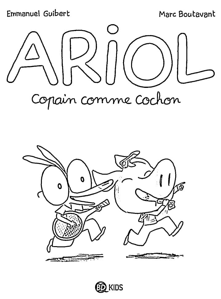 Coloriage Ariol Copain Comme Cochon à imprimer