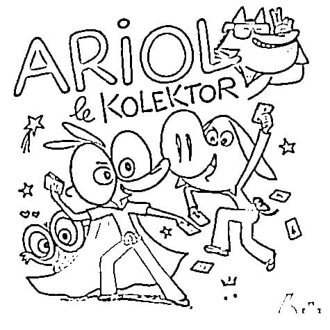 Coloriage Ariol le Kolektor