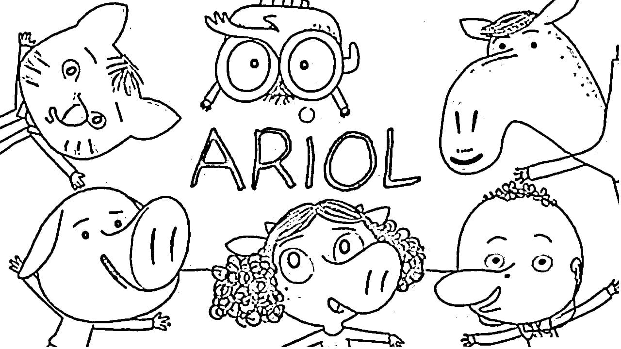 Coloriage Ariol le Pilote