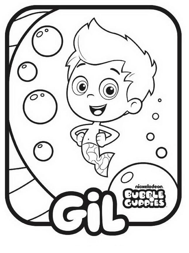 Coloriage Gil Bubulle Guppies