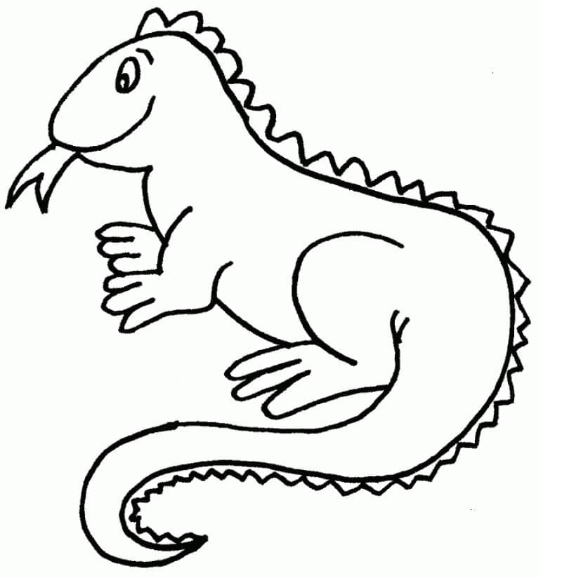 Coloriage Iguane Facile