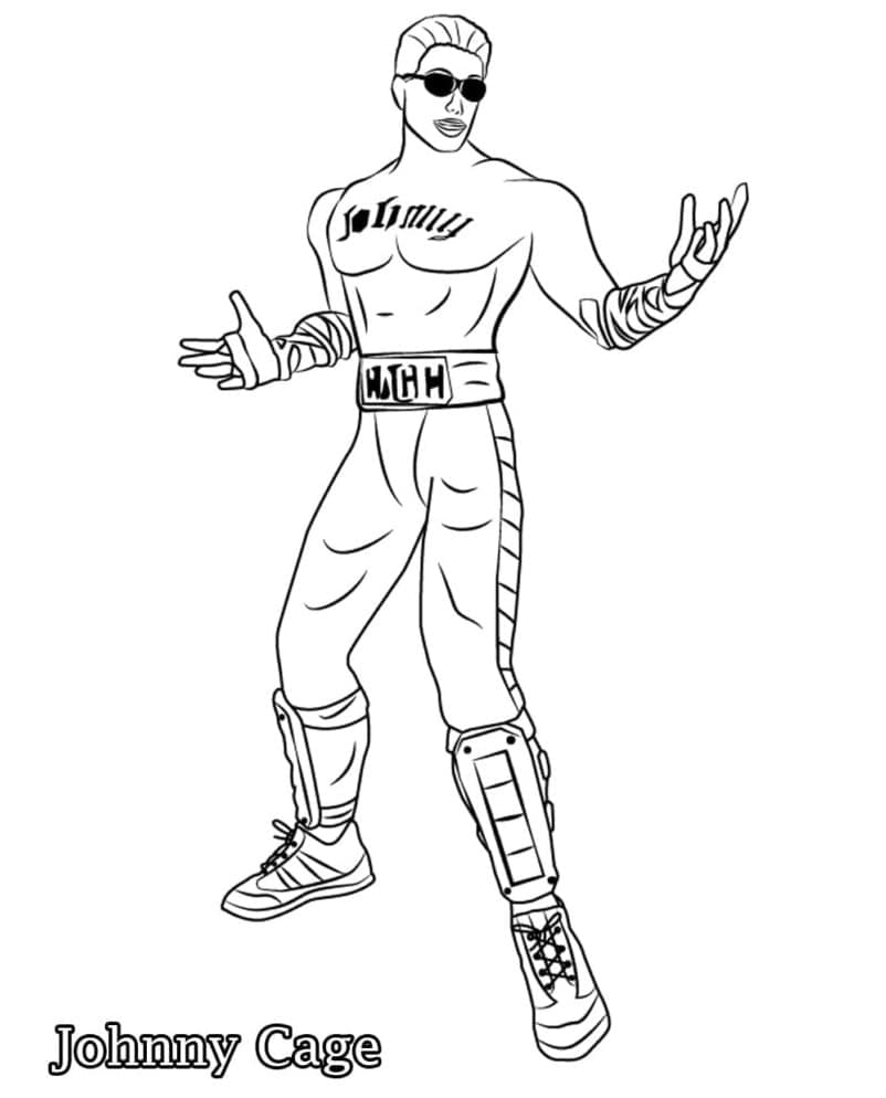 Coloriage Johnny Cage Mortal Kombat à imprimer