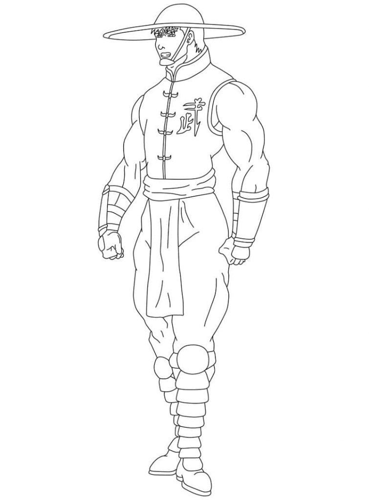 Coloriage Kung Lao Mortal Kombat à imprimer