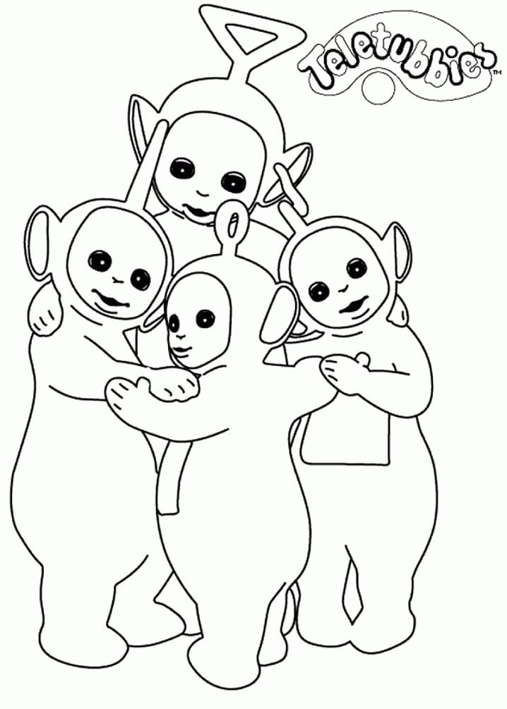 Coloriage Les Télétubbies Heureux