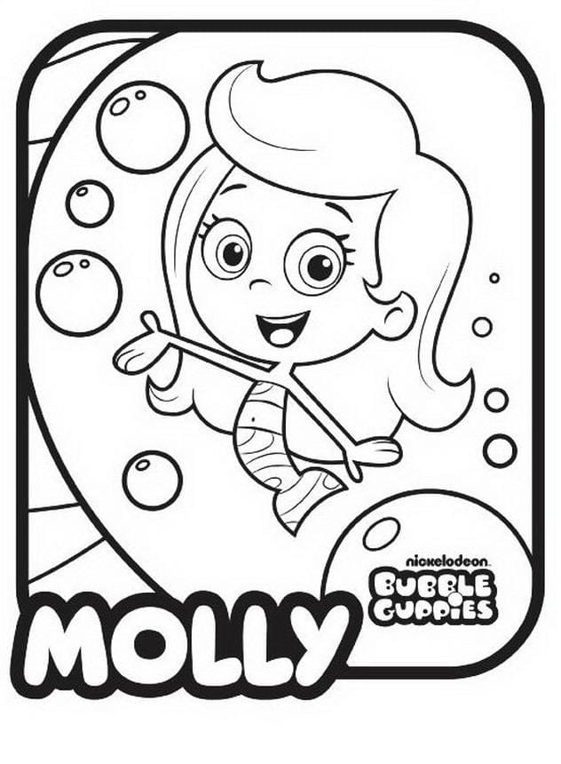 Coloriage Molly de Bubulle Guppies