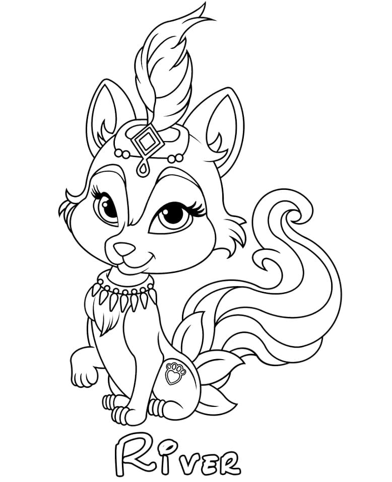 Coloriage Princesse River Palace Pets à imprimer