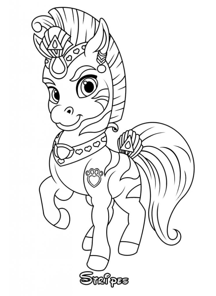 Coloriage Princesse Stripes Palace Pets à imprimer