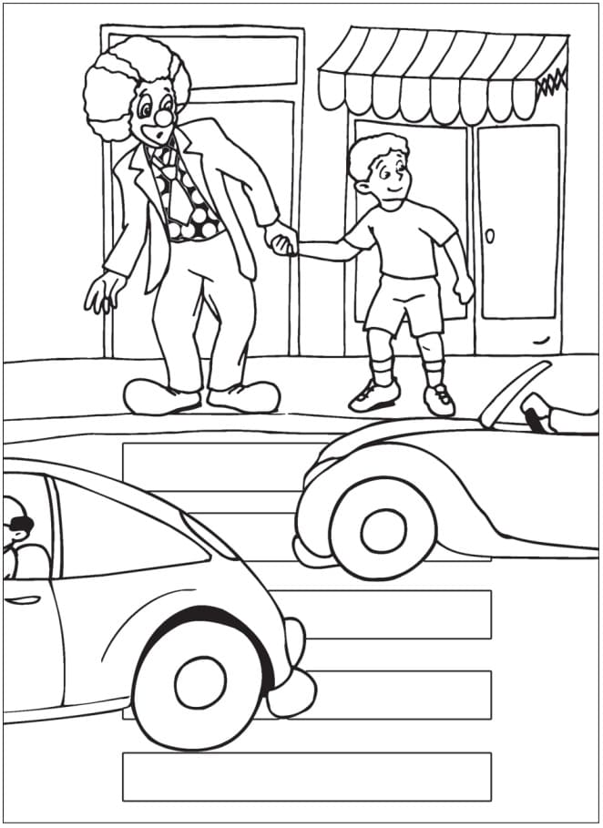 Coloriage Sécurité routière à imprimer