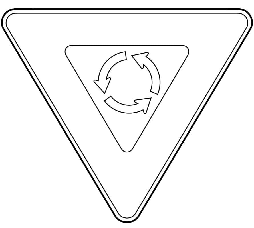 Coloriage panneau ceder le passage securite routiere à imprimer