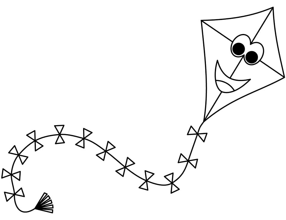 Coloriage Cerf-volant de dessin animé