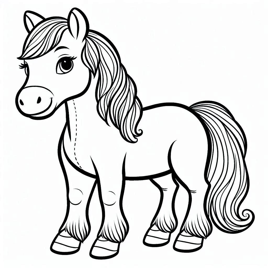 Coloriage Cheval mignon