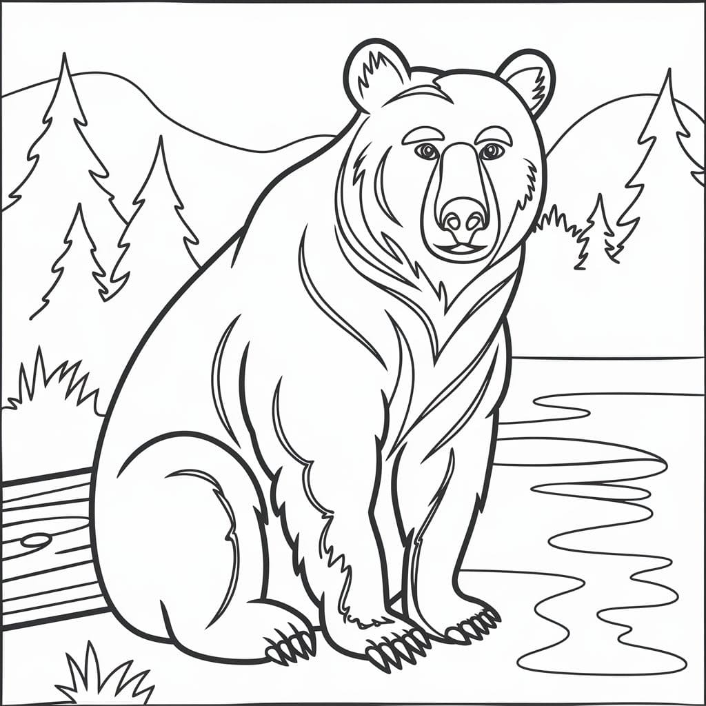 Coloriage Dessine un ours mignon