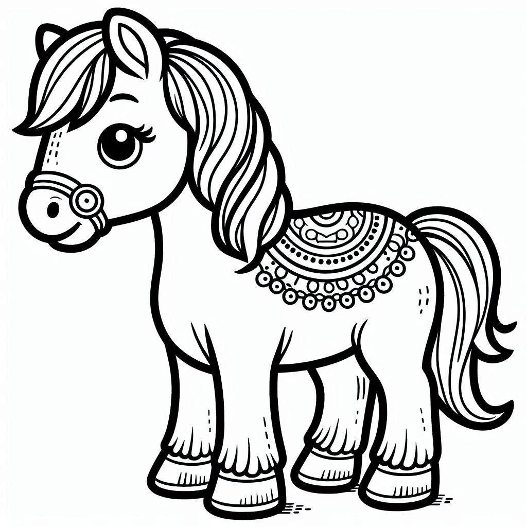 Coloriage Dessiner un cheval imprimable à imprimer