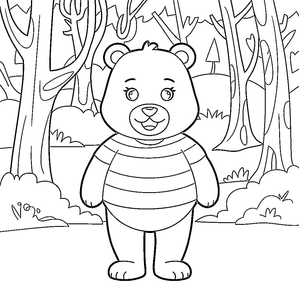 Coloriage Dessiner un ours de base