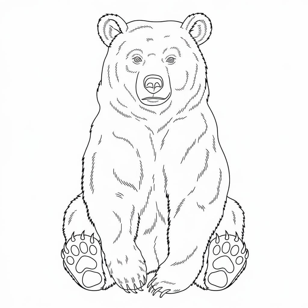 Coloriage Dessiner un ours imprimable