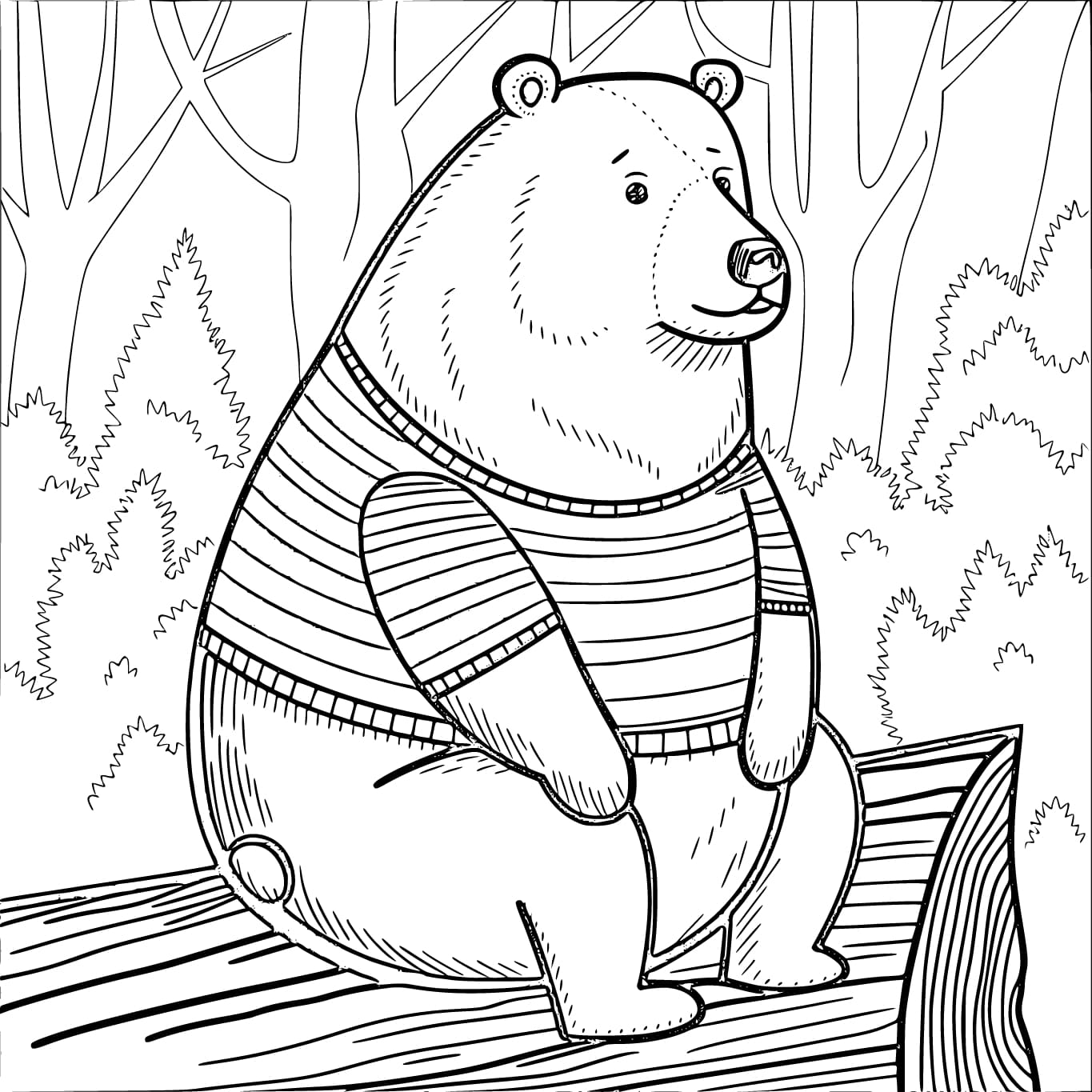 Coloriage Ours mignon gratuit