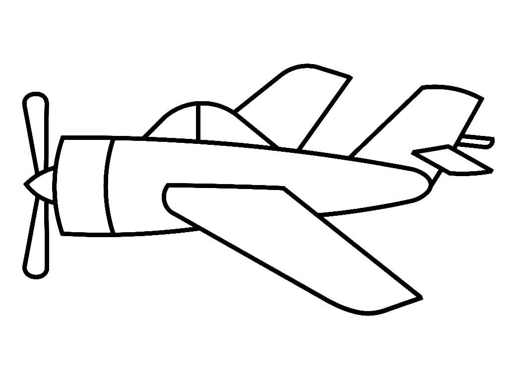 Coloriage Avion facile base gratuite à imprimer