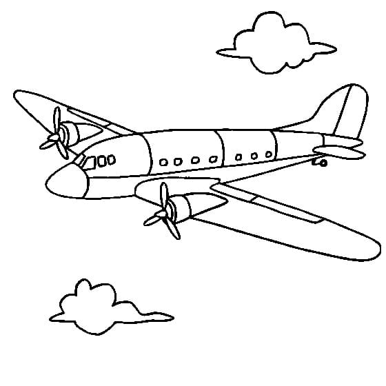 Coloriage Avion imprimable gratuit facile à imprimer