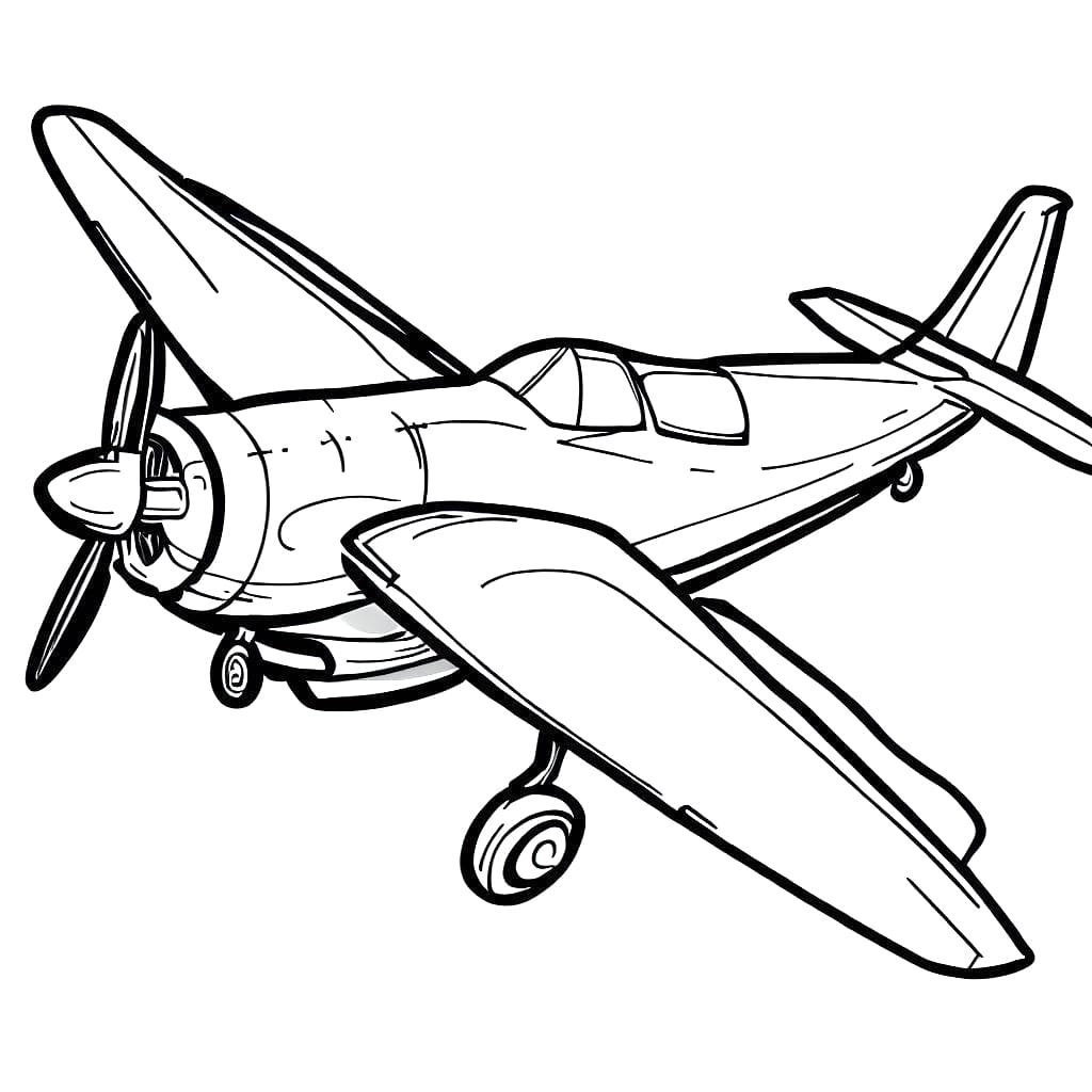 Coloriage Dessin gratuit d’un avion à imprimer