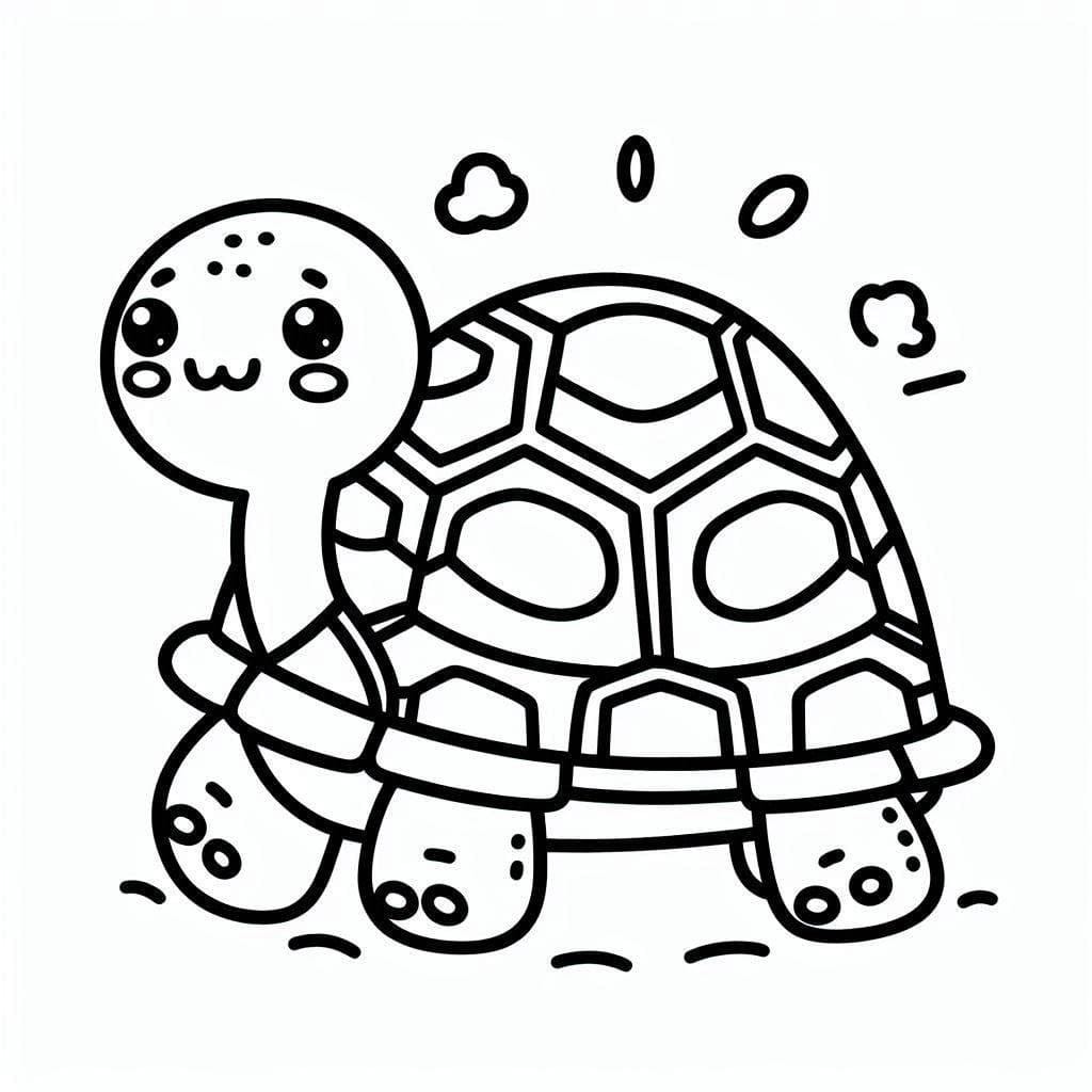 Coloriage Dessine bien la tortue