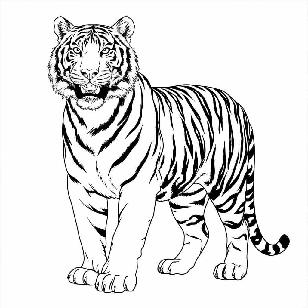 Coloriage Dessine Tigre très cool à imprimer