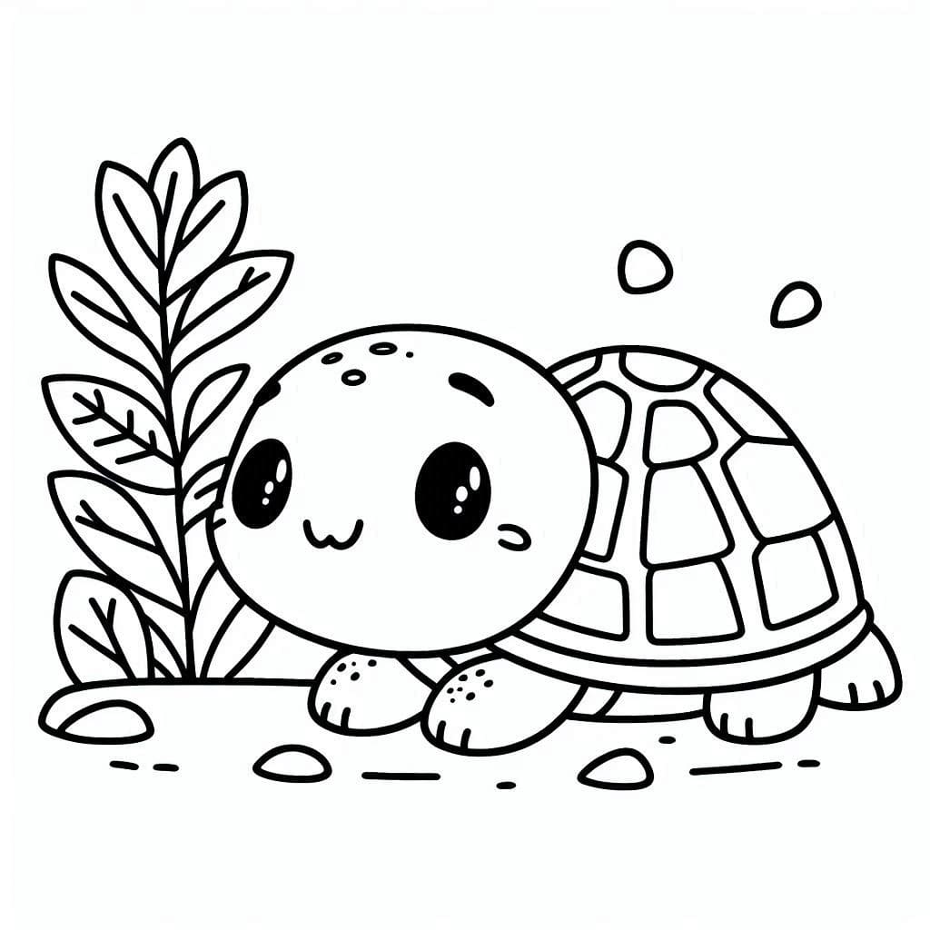 Coloriage Dessine une tortue sous la mer