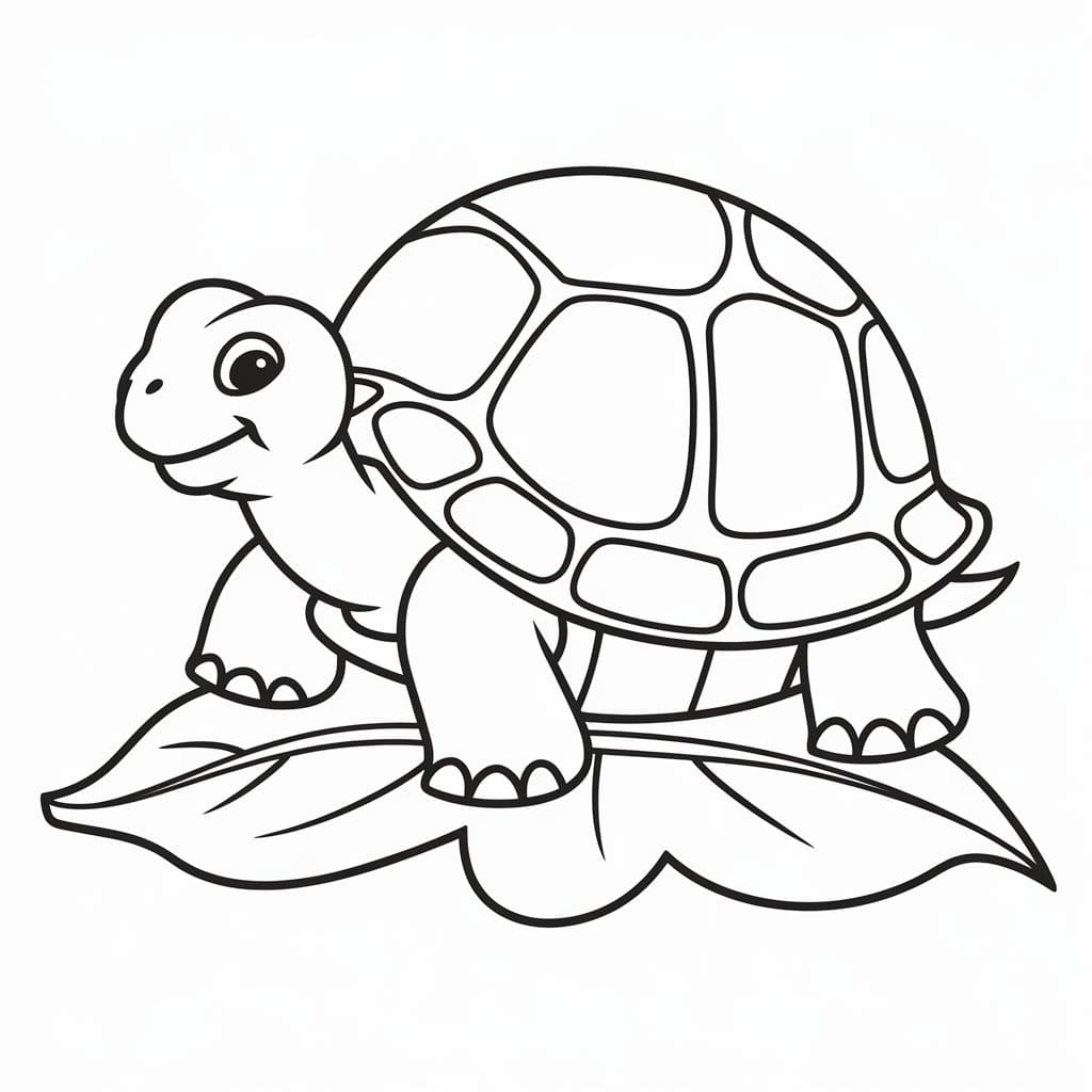 Coloriage Dessine une tortue sur une feuille