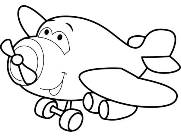 Coloriage Dessiner un avion mignon gratuitement à imprimer