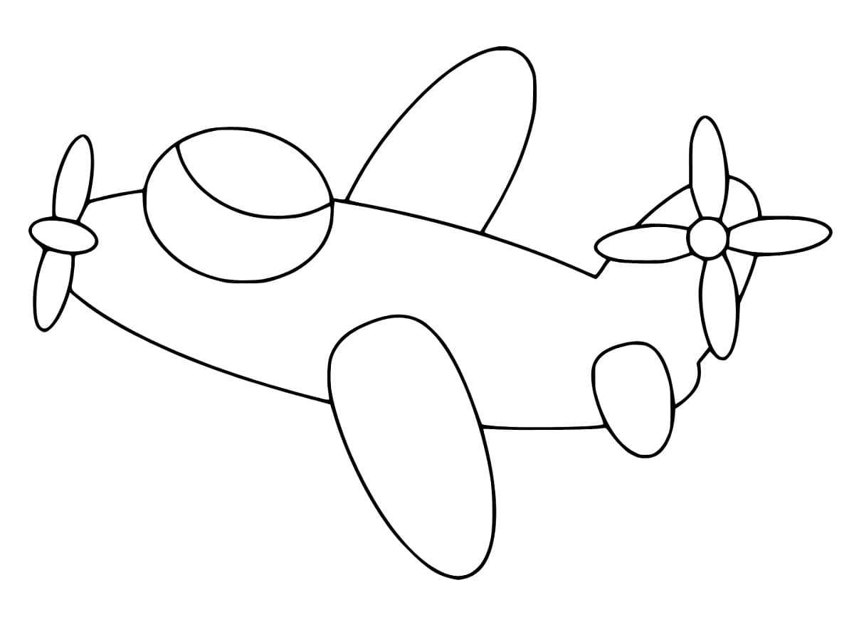 Coloriage Dessiner un d’avion à simple à imprimer