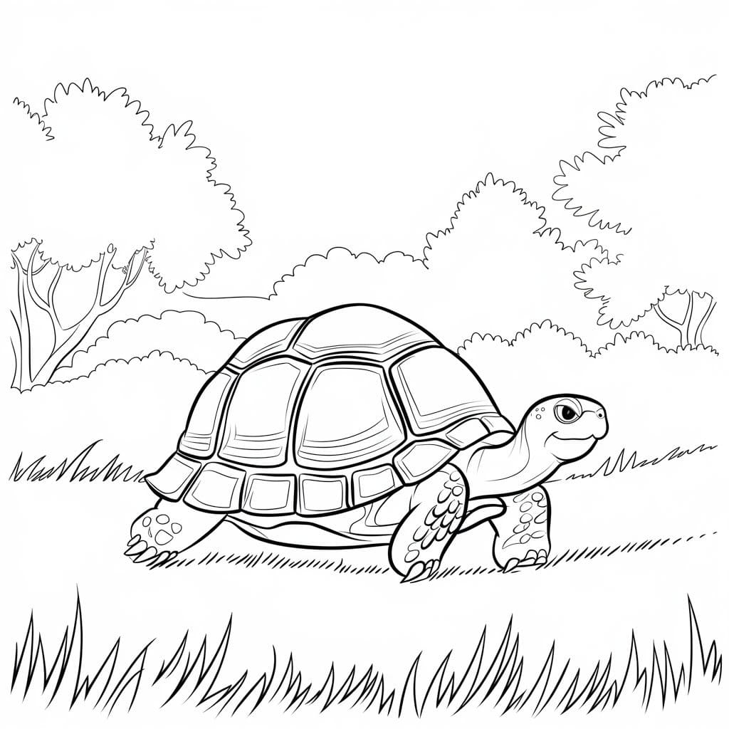 Coloriage Dessiner une tortue dans la nature