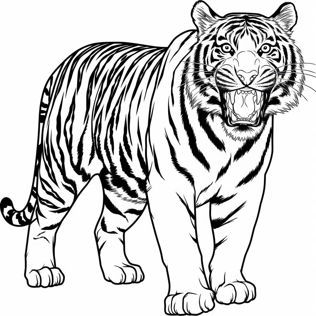 Coloriage Le tigre est fort à imprimer