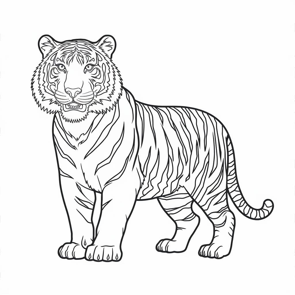 Coloriage Tigre imprimable gratuit à imprimer