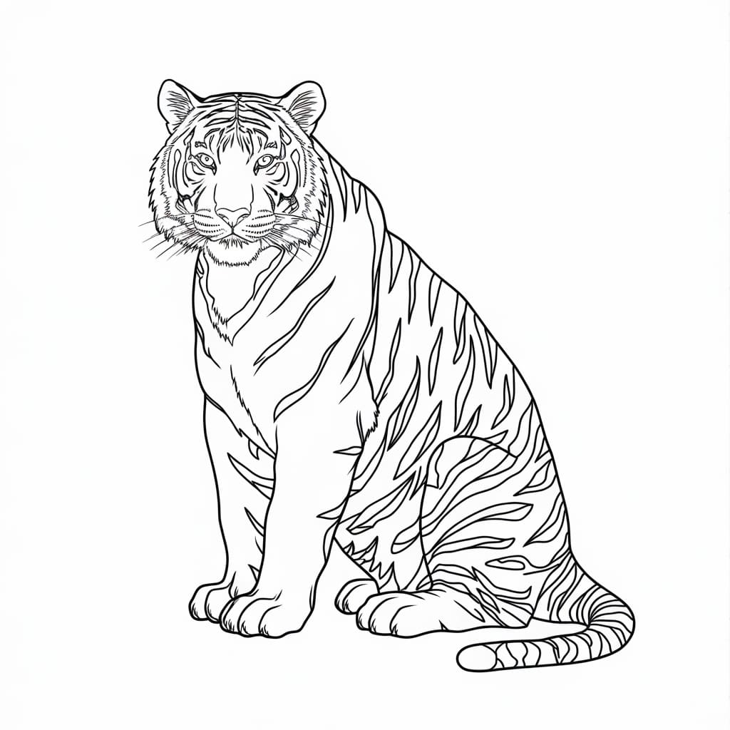 Coloriage Tigre très cool à imprimer