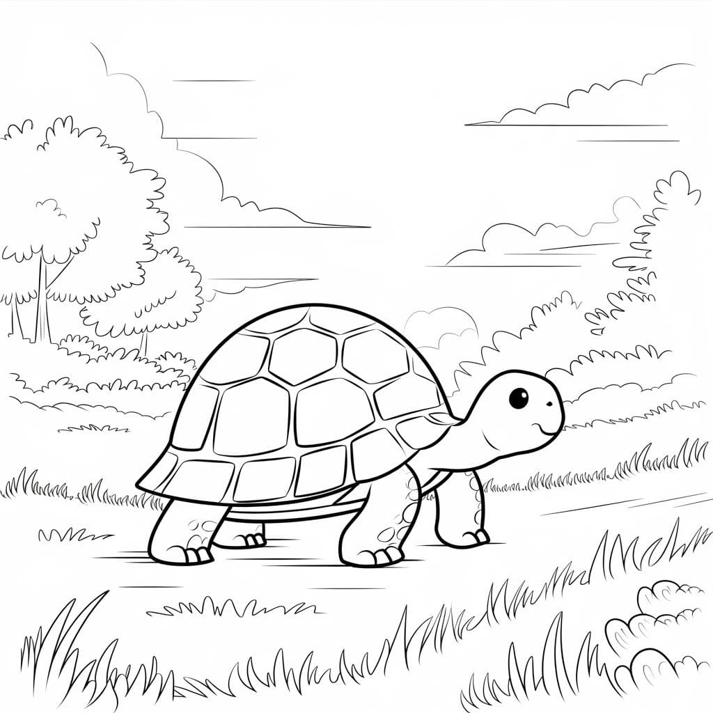 Coloriage Tortue mignonne gratuit