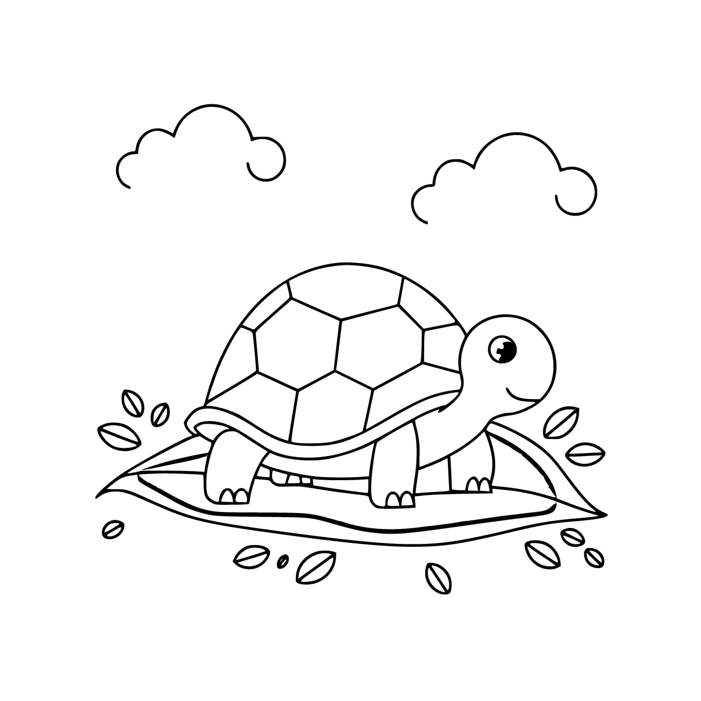 Coloriage Tortue très mignonne