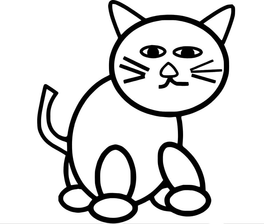 Coloriage Dessine Chat géométrique à imprimer