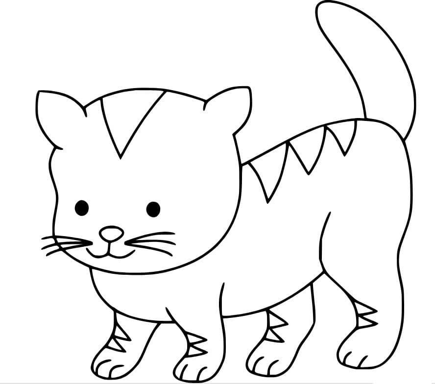 Coloriage Dessine chat Gras petit à imprimer