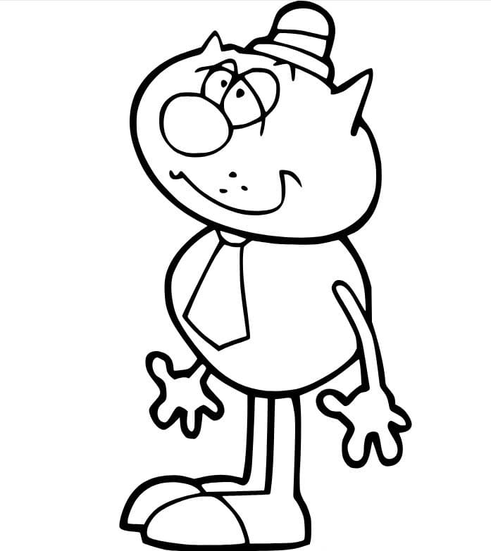 Coloriage Dessiner chat avec une cravate à imprimer