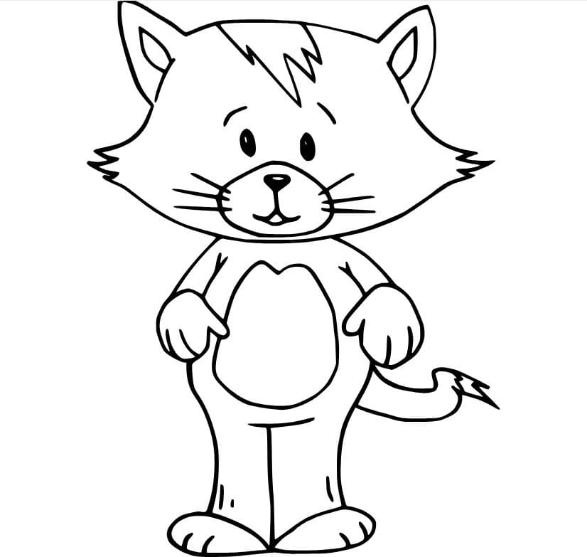 Coloriage Dessiner chat de animé à imprimer
