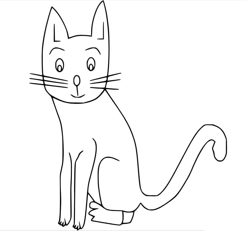 Coloriage Dessiner Chat facile et drôle à imprimer