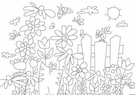 Coloriage Dessiner un jardin