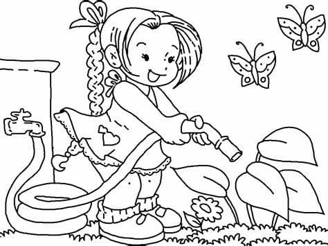 Coloriage Image de contour du jardin